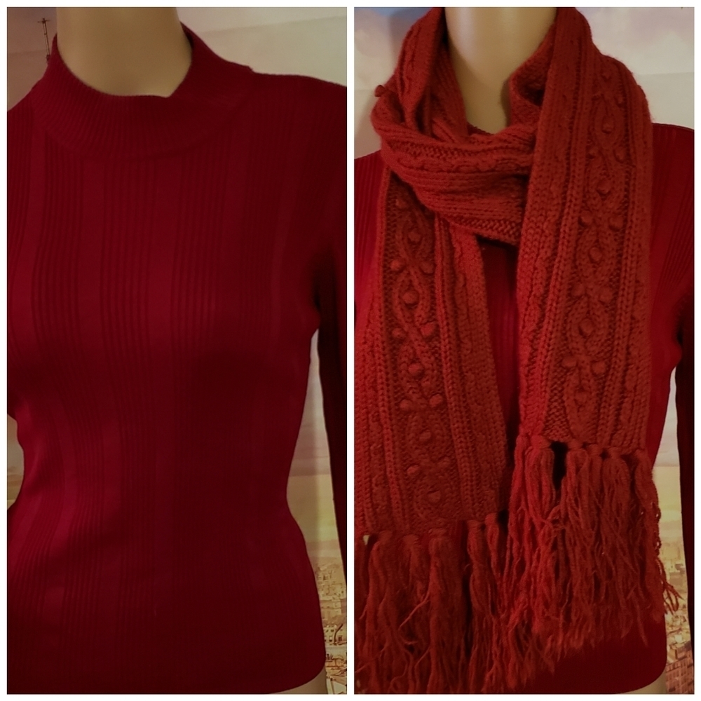 🔥Bundle!! Silk sweater size M and wool scarf